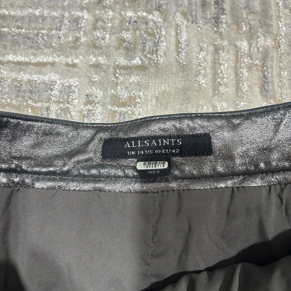 All Saints Metallic Fringe Mini Skirt - Picture 5 of 6